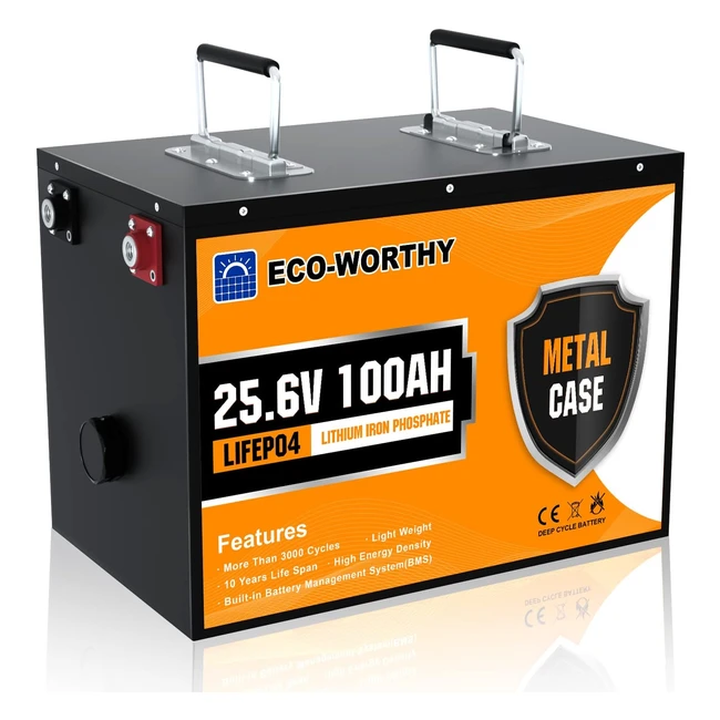 Batterie lithium 24V 100Ah ECO-WORTHY  Plus de 3000 cycles  Protection BMS  I