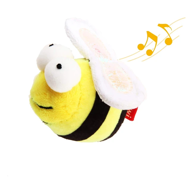 Suhaco Interactive Cat Feather Toy - Melody Chaser Chirpy Bee - Cat Toys for Cats - Gigwi Plush Cat Toys - Adult Funny Squeak Kitten Toys