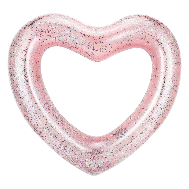 Anello di nuoto galleggiante cuore gonfiabile - Heysplash - 473x394cm - Oro rosa