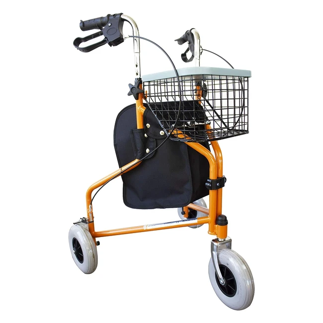 Andador Mobiclinic Caleta para Ancianos y Minusválidos - Modelo Rollator de Acero con Frenos y Cesta - Ligero y Regulable en Altura - Ref. 123456