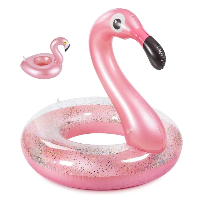 Flotador Inflable Flamenco para Piscina con Lentejuelas - Verano Divertido