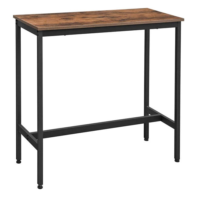 VASAGLE Bar Table - Industrial Rustic Brown and Black - LBT10X - Easy Assembly - 100 x 40 x 90 cm