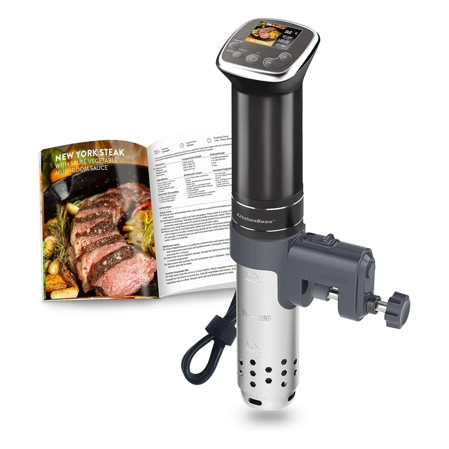 Cuiseur sous vide KitchenBoss G322 - 1100W, 20 recettes, écran LCD, étanche IPX7, moteur sans balai