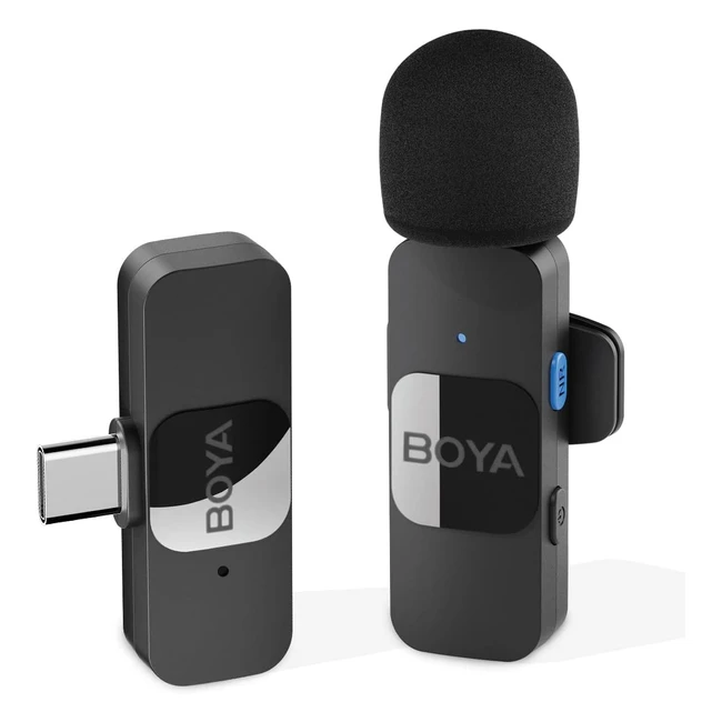 Boya BYV10 USB-C Wireless Microphone - Noise Cancelling, Compatible with Android/Type-C, for YouTube, Podcast, Vlogging