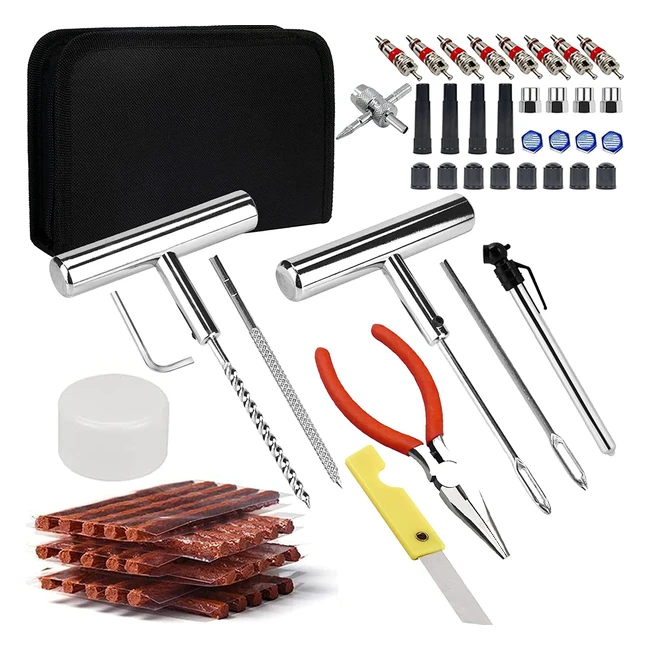 Kit Reparación Neumáticos 70pcs - Repara Pinchazos Coche - Kit Antipinchazos Moto - Herramienta Reparación Pinchazos - Referencia: L70