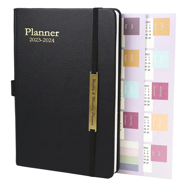 2023-2024 Mid-Year Diary | A5 Week to View Planner | Leather Cover | Pen Loop | Inner Pocket