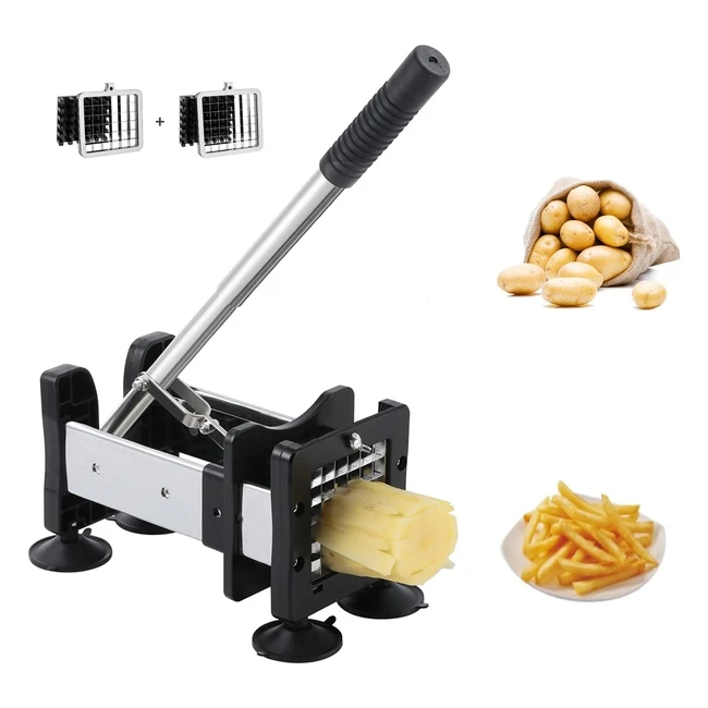 Coupe-frites professionnel en acier inoxydable - Lames de 12 et 38 - Technologie