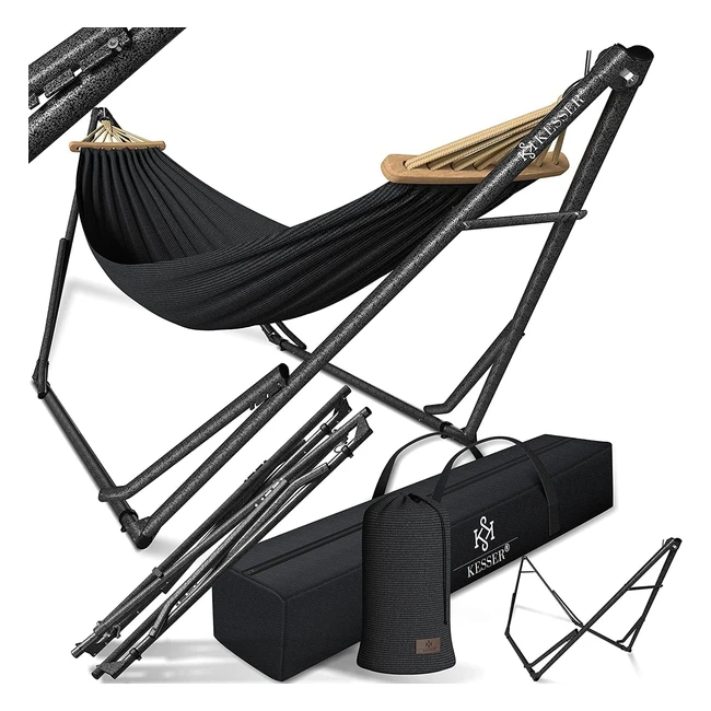 Kesser Hamaca Vill con Estructura de Metal Plegable Ajustable - Ideal para Interior y Exterior