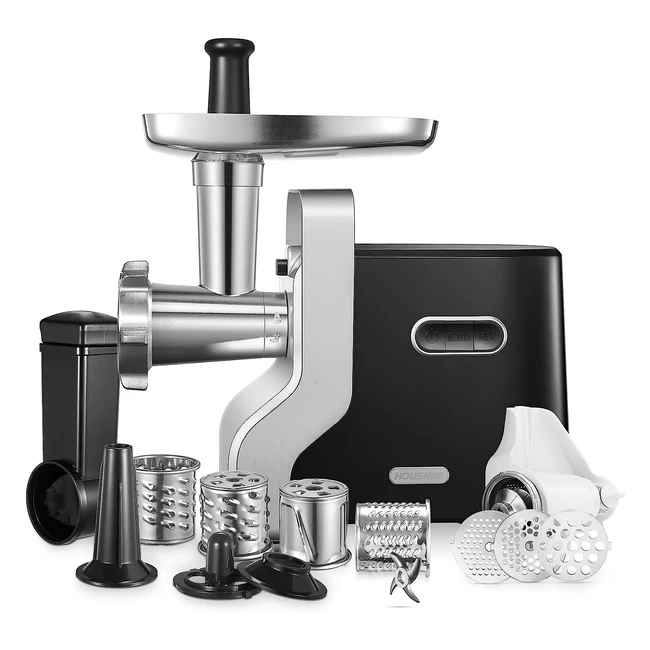 Tritacarne Elettrico Professionale 2300W - Potenza e Versatilità - Housnat 5 in 1 - Acciaio Inox - Nero