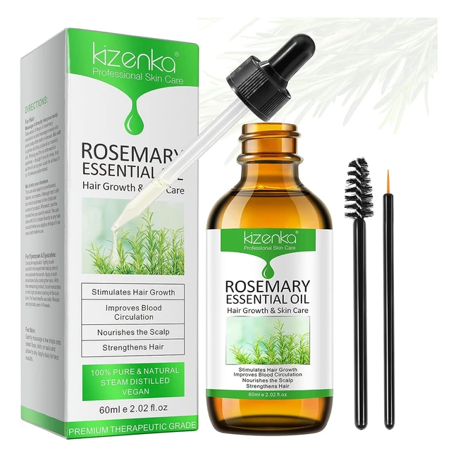 Organic Rosemary Oil for Hair Growth - 60ml - Treatment for Hair Loss  Skin Car