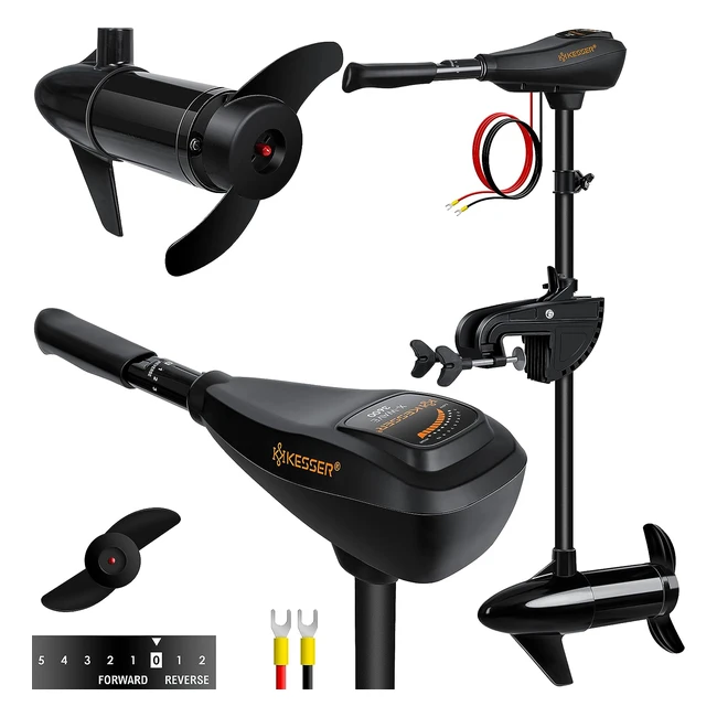 Moteur électrique sans permis Kesser 8 vitesses - 36lbs 354W 1602N - Noir