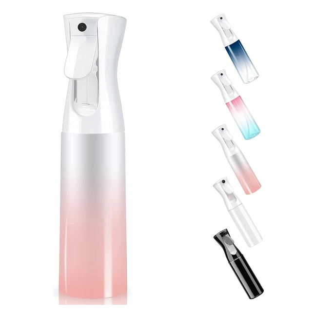 Woodfib Spray Bottle 300ml - Continuous Fine Mist Water Spray Bottle - Hairdressing - Gradient Pink