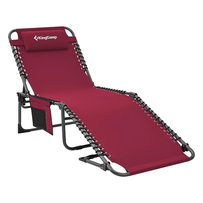 KingCamp Sun Loungers, 5-Position Adjustable, Ergonomic Design, Portable, for Garden, Courtyards, Pools, Camping, Beach
