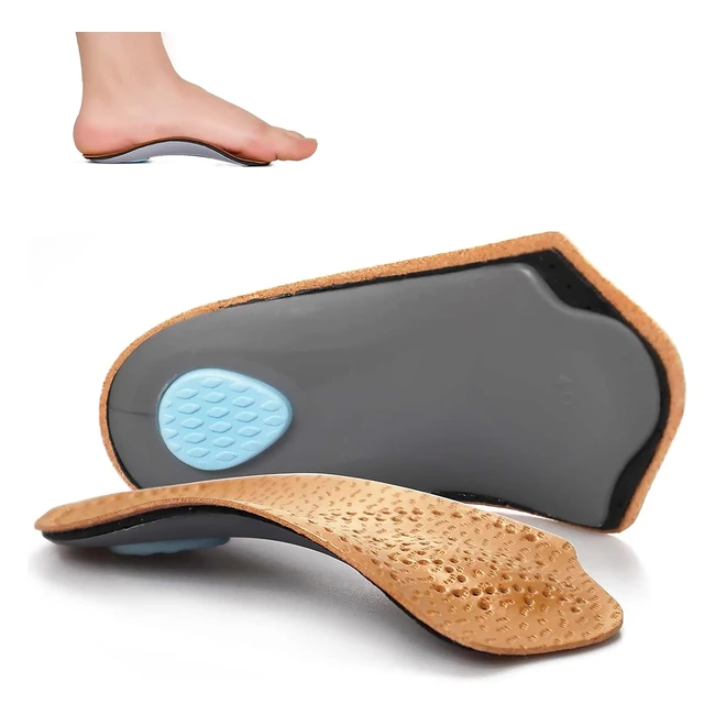 Orthotic Insoles 34 Length for Plantar Fasciitis Support - XXL