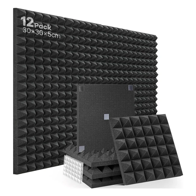 Pannelli Fonoassorbenti Piramidali - Riduci il Rumore - 12 Pezzi