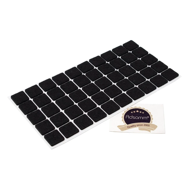 50 x Patins en Feutre Noirs 20x20 mm - Carré Épaisseur 35 mm - Qualité Optimale