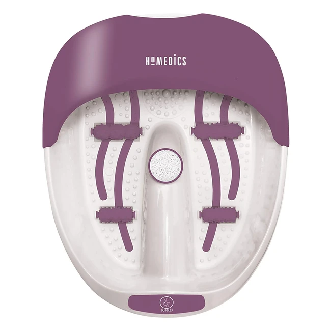 Pediluvio Massaggiatore Piedi Homedics con 4 Strisce Idromassaggio - Kit Pedicure Pietra Pomice Rulli Massaggianti - Taglia Max 47