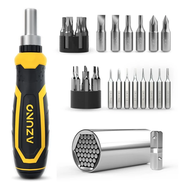 Azuno 17 in 1 Ratchet Screwdriver Set with Universal Socket