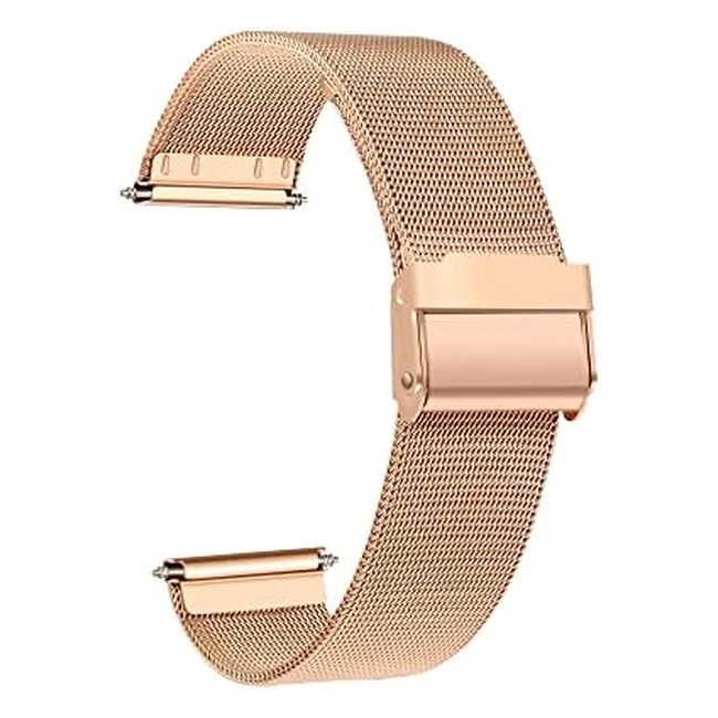 BUREI Edelstahl Uhrenarmband Mesh 20mm Gold/Silber/Schwarz - Ersatz Metall Armband Edelstahlarmband für Herren/Damen