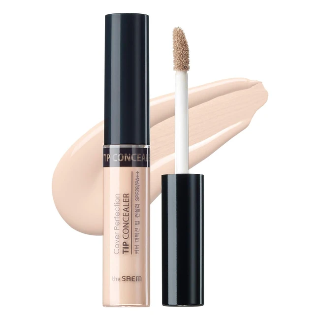 Thesaem Cover Perfection Tip Correttore SPF28 PA 65g 1 Beige Chiaro - Copertura Totale per Acne, Macchie Scure, Occhiaie