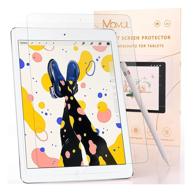2 Stück Papier Schutzfolie für iPad Pro 9.7 Zoll 2018/2017/6.5. Generation, iPad Air 2.1, matte Papier Folie, blendfreiem zum Zeichnen, Schreiben und Notizen machen