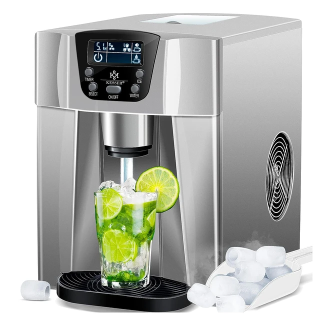 Machine à glaçons en acier inoxydable Kesser - 100W, 12kg/24h, 2 tailles de glaçons