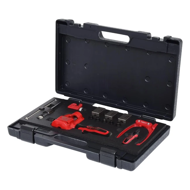 KS Tools 1221290 - Appareil Collet pour Durite de Frein - Outil Mécanique Auto - Vis de Force Hydraulique - 16 Pièces