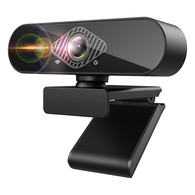 Webcam 1080p Full HD avec Microphone - Plug & Play - Champ de Vision 120° - Caméra en Streaming - PC/Mac/Linux - Noir