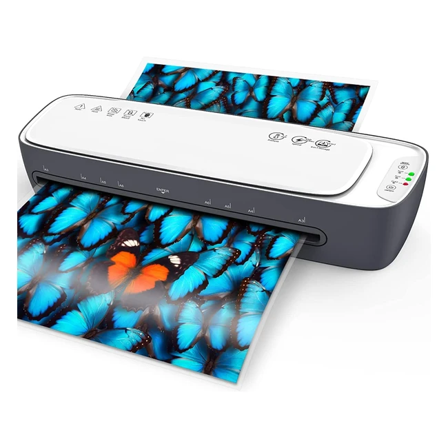 Plastifieuse A3 QFUN - Machine à plastifier thermique et à froid avec 12 pochettes - Coupe-papier et arrondisseur d'angle inclus