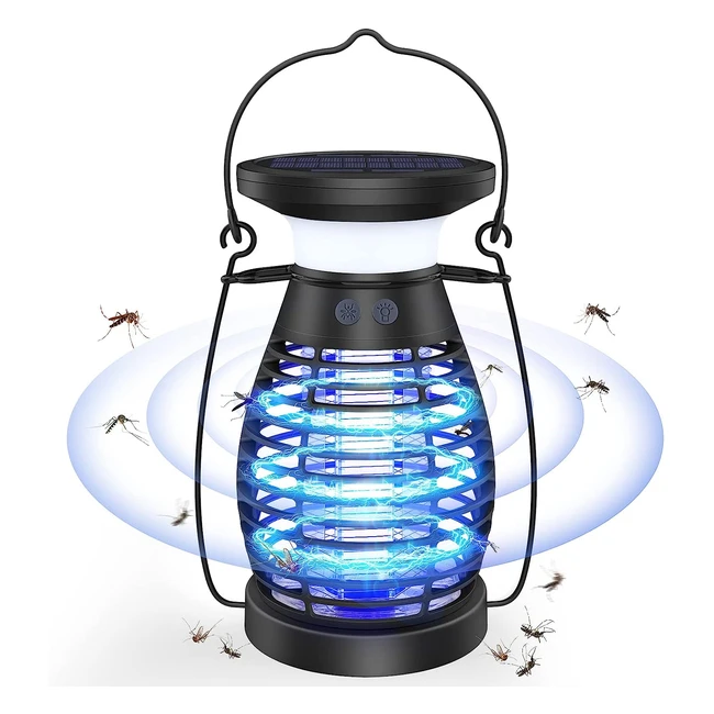 Asesino Mosquitos Solar Inalmbrico 3 en 1 Linterna Camping Luz SOS