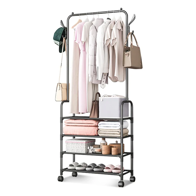 Perchero Burro Ropa con Ruedas, Resistente y Organizado - Monkle Burro Ropa