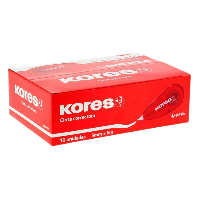 Kores 228051 - 16 rollers correcteurs 6m x 5 mm - Adhrence excellente