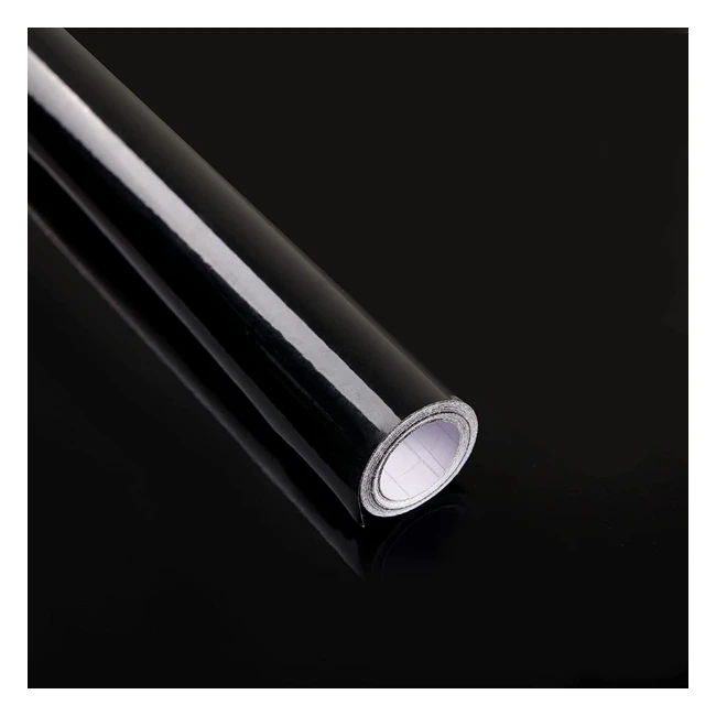 Papier adhsif pour meuble noir glossy 40 300cm - Autocollant impermable fil