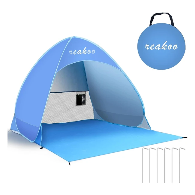 Beach Tent Pop Up UPF 50 - Portable Sun Shade Tent - Lightweight - Fits 2-3 People