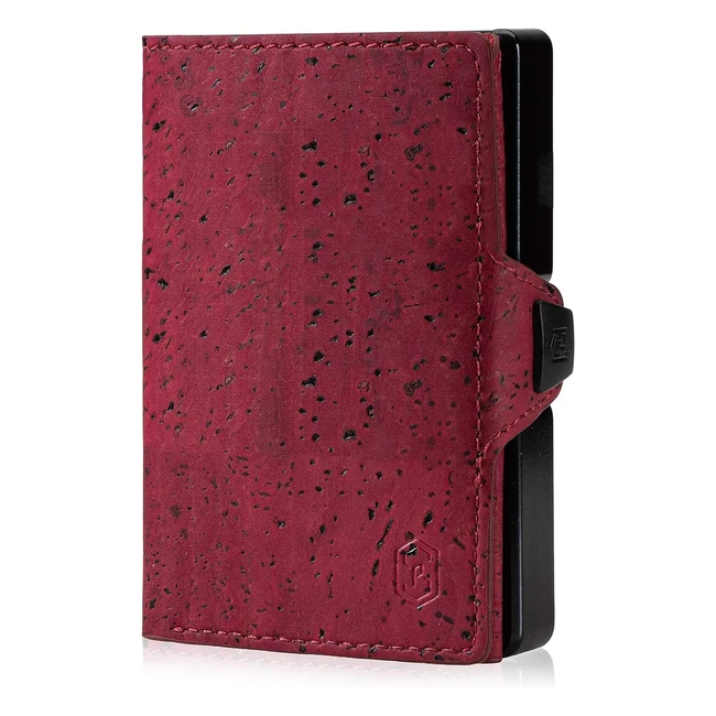 Znap Slim Wallet Kreditkartenetui für Herren - RFID Schutz - Weinrot Korkleder