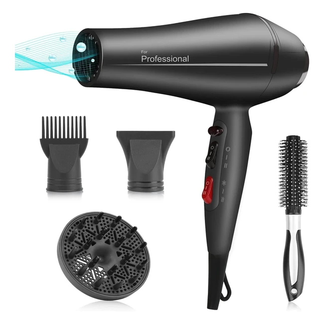 Asciugacapelli Professionale Faszin 2400W Ionico - Triplel Plus - Diffusore e Accessori