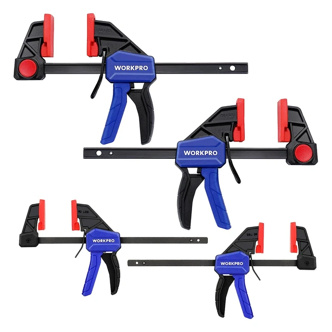 Juego de sargentos de barra Workpro 4 piezas - Ancho de tramo 115mm150mm - Rango de expansión 200mm285mm