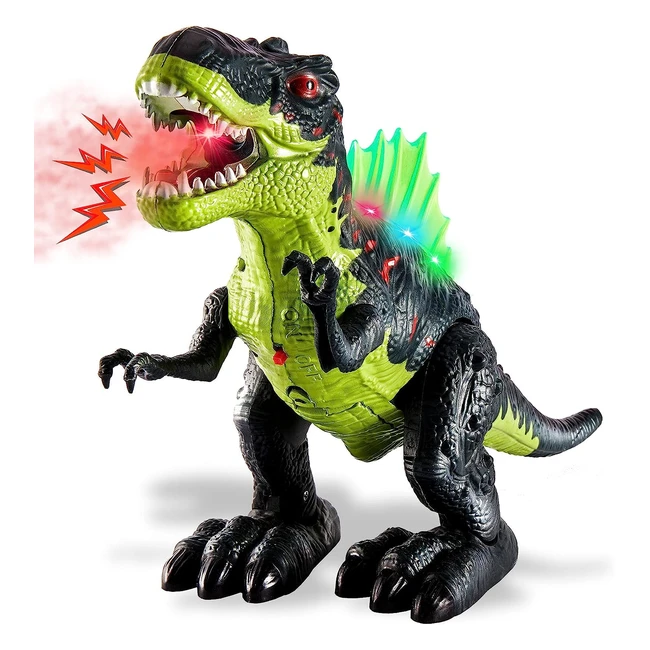 Juguete Dinosaurio Caminante con Niebla de Agua, Luz y Sonido - Modelo T-Rex - Para Niños y Niñas de 3 Años