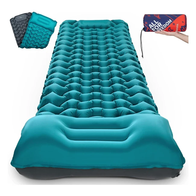 AKSOUL Self Inflating Sleeping Mat for Camping - 812cm Thickness - Single Camp Mattress - Double Joinable - High Quality