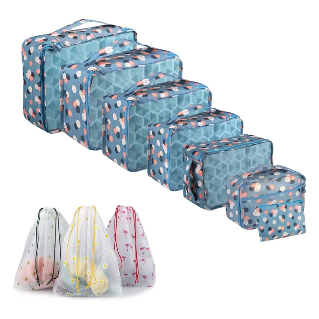 Howala Packing Cubes 10 Pcs - Travel Organiser Bags for Suitcases - Waterproof Compression Pouches