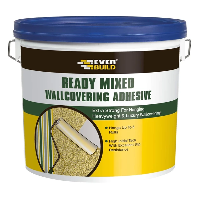 Everbuild Ready Mixed Wall Covering Adhesive 45kg - Strong Easy to Use