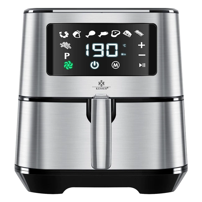 Kesser XXL 55L Heißluftfritteuse Edelstahl inkl. Brotbackkorb 1700W Friteuse Airfryer