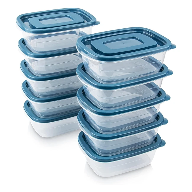 EFISH 10pcs Rectangle Plastic Portion Box Sets with Lids - Food Storage Containers - Use for Schoolwork and Travel - 500ml per Box