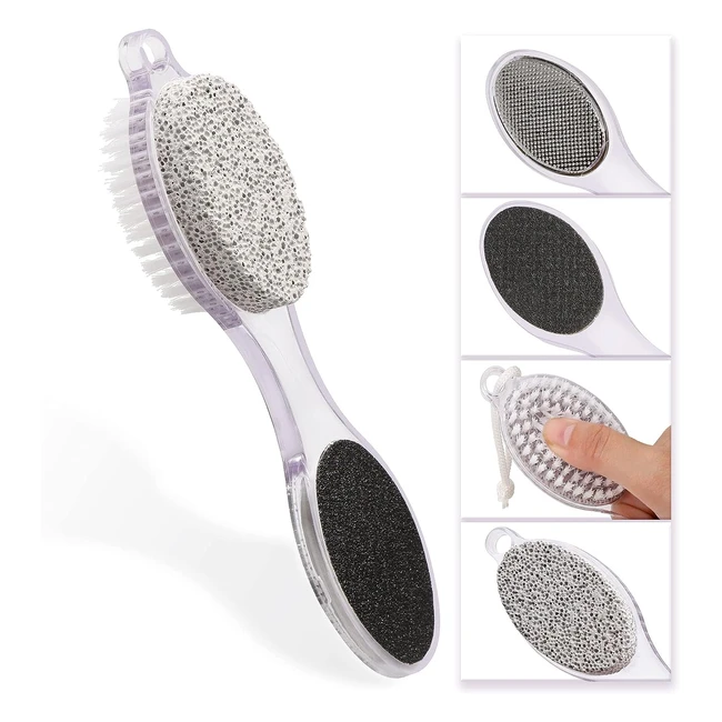 4 in 1 Foot File with Pumice Stone and Stainless Steel Fine File - Remove Dead Skin Easily