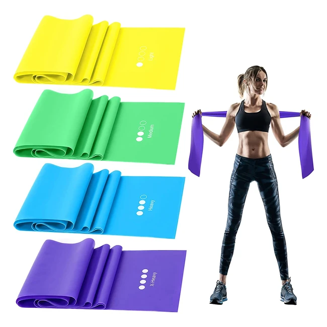 Premium Quality Giemit Resistance Bands Set - 4 Levels - Exercise Bands for Recovery, Fitness, Yoga, Pilates, Strength Training