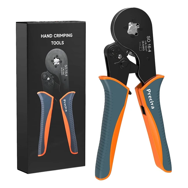 Alicates de Terminales Crimpadora Preciva 00816mm - Engarzadora de Cable con Carraca de Cuatro Lados