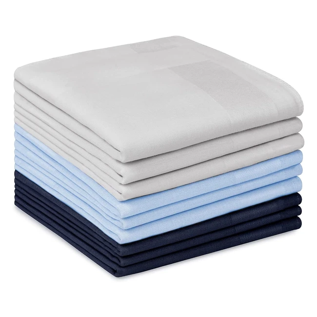 Aomig Mens Handkerchiefs 9pcs Soft Cotton Solid Color Hankies - Premium Assorte