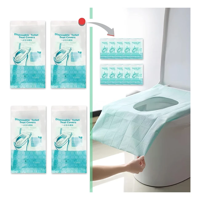 40 Pezzi Copriwater USA e Getta - Igienici Copertura Igienica Monouso Universale - Impermeabile e Antibatterico - Verde