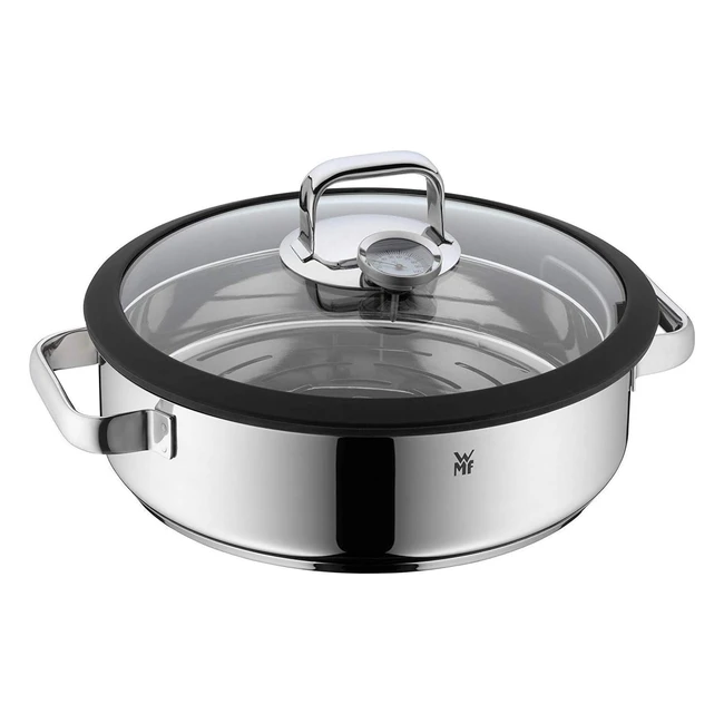 WMF 1743016040 Sistema Cottura Vapore Tonda - Coperchio in Vetro - Diametro 28 cm - Argento