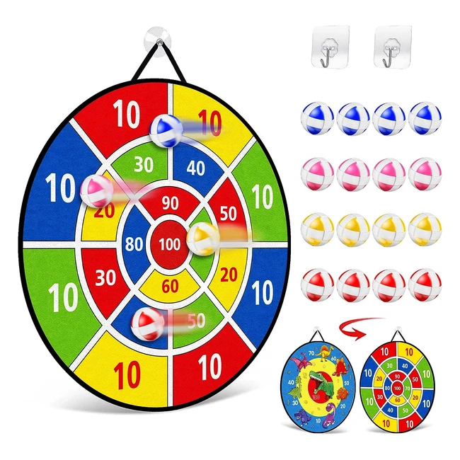 Tablero de Dardos Doble Cara TomYou - Juegos de Fiesta para Interiores y Exteriores - Agarre Firme - Lanzamiento 66cm
